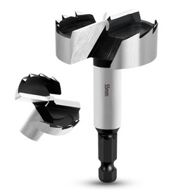 NICAVKIT Professional Forstner Drill Bit 55 mm for Wood, 55 mm Forstner Drill Bit Wood Hole Cutter with Hex Shank, Wood Drill, Pot Drill, Art Drill for Wood