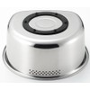 Yoshikawa SJ2500 Washtub, D-Shaped, Small, Perforated & Rubber Feet, Silver,
