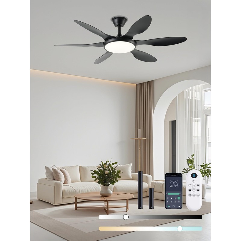 FUMLTP Ceiling Fans with Lights, 51 Inch Ceiling Fan with