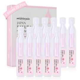 Japan Sakura Serum Ampoule, Intensive Hydration & Soothing Skin, Cherry Blossom Essence Ampoules for Face, Sakura Extract + Vitamin C, Smooth Fine Lines, Moisturizing Skin Care, 2 Boxes of 20 Ampoules