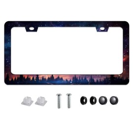 1 Piece of Sky Forest License Plate Frame for Men and Women, Purple Starry Sky Decorative Car Accessories (Starry Sky Galaxy)