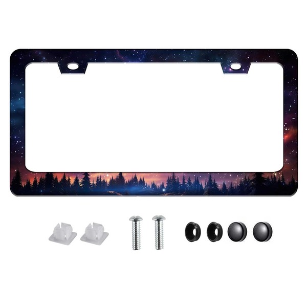 1 Piece of Sky Forest License Plate Frame for Men