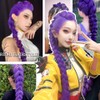 Kpop Purple Pigtail y2k Cosplay Hair Extensions with Laser Wire