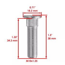 Yamaha 8 Rear Wheel Stud Bolt Serration for Yamaha Rhino 660 YXR660 2004 2005 2006 2007