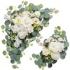 BASIMAN 2pcs Wedding Arch Flowers,Wedding Artificial Sign Flower,Welcome Easel Door