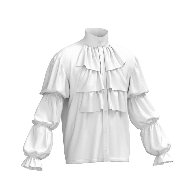 ThePirateDressing Pirate Ruffled Seinfeld Puffy Shirt (XX-Large) White