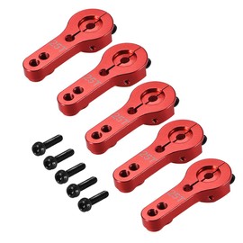 sourcing map Servo Horn Arm 25T Aluminium Servo Horn M3 for Futaba Savox Xcore RC Car Aeroplane Pack of 5 Red