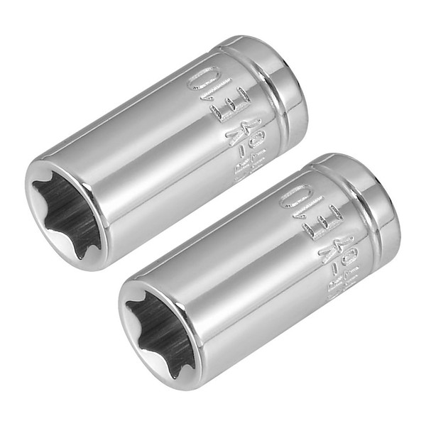 TOP-VIGOR 2Pcs 1/4-inch Drive E10 External Torx Shallow Socket, Cr-V