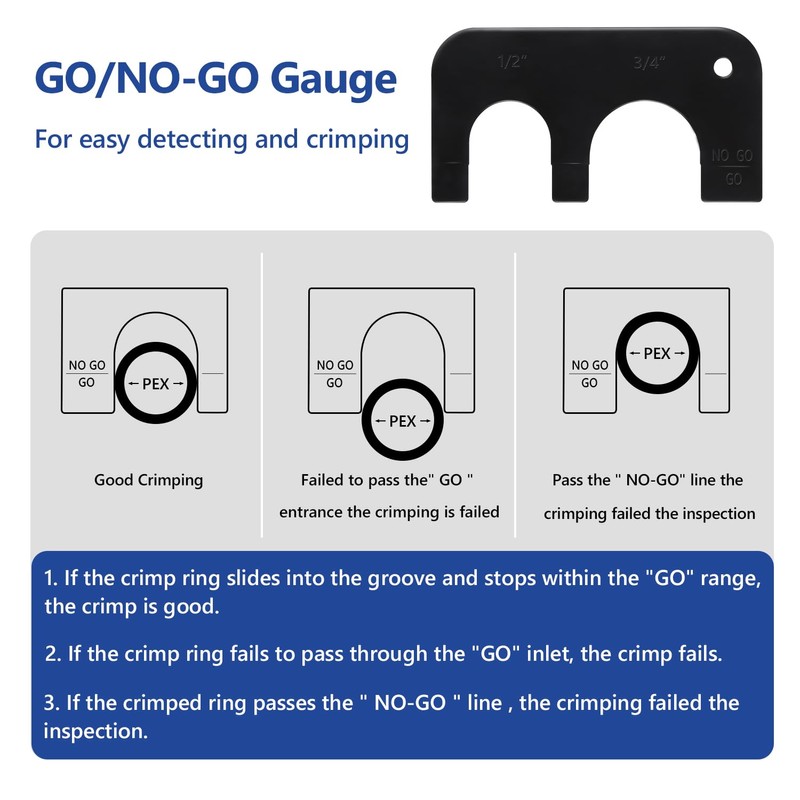 Flytuo 1/2" & 3/4" Combo PEX Crimping Tool for Copper
