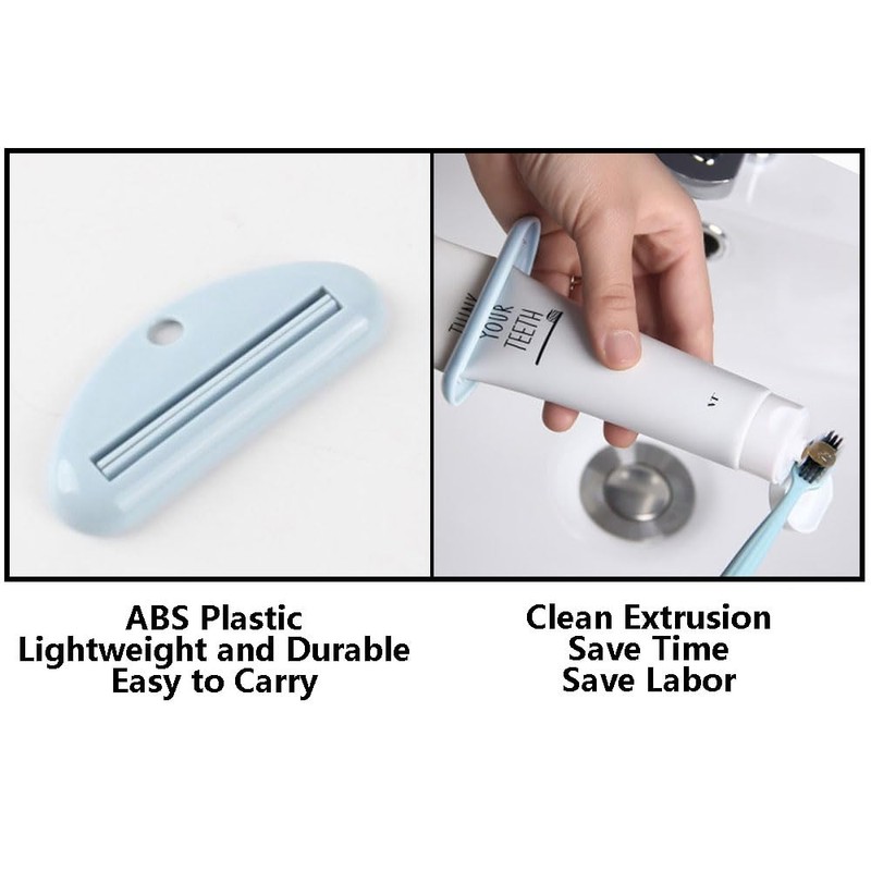 TopHomer 2 Pieces Multi-Function Toothpaste Tube Squeezer Hanging Toothpaste Clips