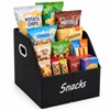Snack Organizer for Countertop, Large Fabric Snack Basket with Side