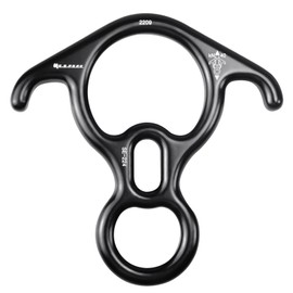 S.E.PEAK 40kN Rescue Figure 8 Descender w/Bent-Ear, Rappelling Gear Downhill Equipment Belay Device Rigging Plate for Rock Climbing/Aluminum Alloy,Black