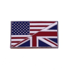 British and American Friendship Flag Brooch United Kingdom of Great Britain United States of America Union Jack Combination of British and American flags with Oil Drip Hard Enamel Pin Combination of Flags Shaped Badges Suitable for Hats Jackets Canvas Bags