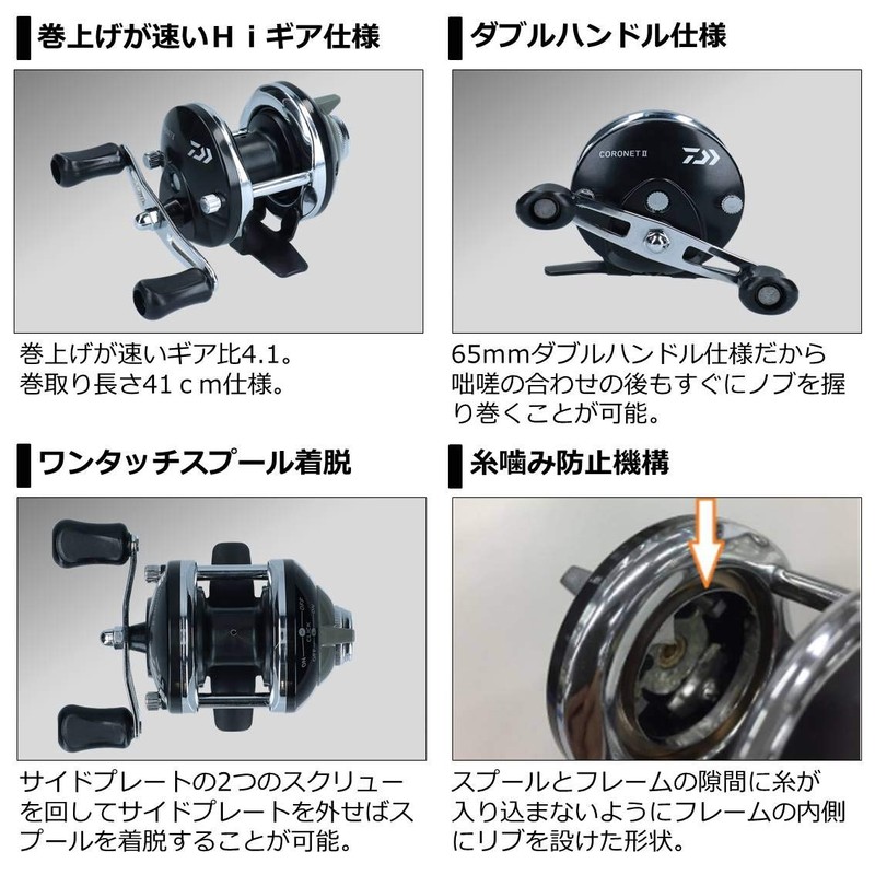 Daiwa (DAIWA) Hole Fishing/Smelt Reel Coronet 2 Black Right Handle