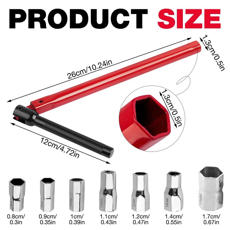 XPJBKC Tap Spanner, Tap Installation Tool with 7 Pcs 8-17mm