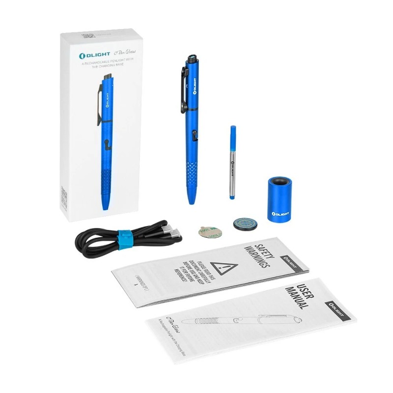 Olight Open Glow Blue Rechargeable Penlight, LED/Green Laser, 120 Lu,