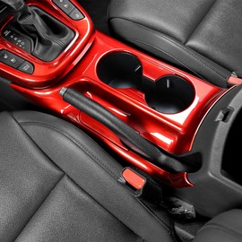 FOEVE Water Cup Holder Cover Decorative Sticker Handbrake Cover Plate Suitable Compatible with Kia Soul 2020-2025 Accessories Automotive Interior Decal(Red)