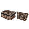 2pcs Leopard Print Makeup Bag Waterproof Multifunction Large Capacity Leopard