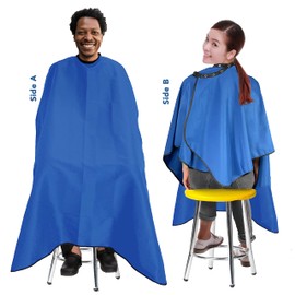 Allegro Combs Hair Cutting Cape Haircut Barber Apron Hair Stylist For Men Hair Cape Kids Cutting Adjustable Water Resistant One-Size-Fits-All 46 X 60 In. 1 Pc. (Blue)