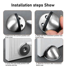 3 Pack Door Stopper, Floor Door Stop,Floor Mount Door Stop,Barn Door Stopper Floor Door Stopper,for Bottom of Door Black Rubber Bumper No Drilling Doorstop Wall Protector