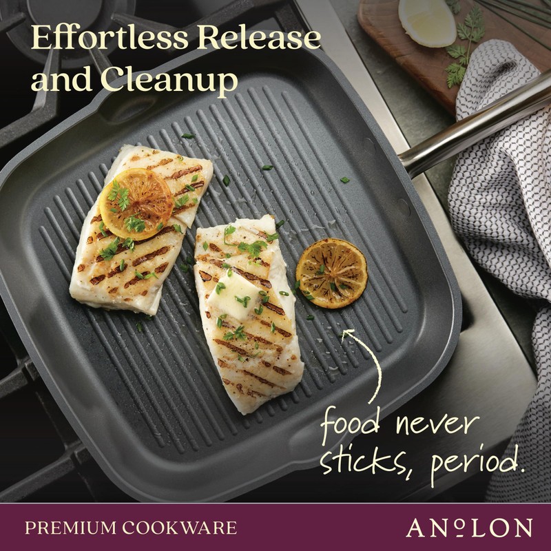 Anolon Accolade Forged Hard Anodized Nonstick Square Grill Pan/Griddle with