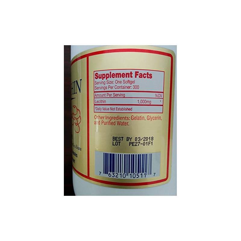 Lecithin (1000 Mg, 300 Softgels)