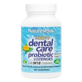 Natures Plus Adults Dental Care Probiotic - Supplement for Teeth & Gum Health - Peppermint Flavor - 60 Vegetarian Lozenges (30 Servings)