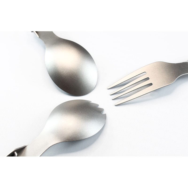 RISON-Titanium Folding Spoon Ultra Light and Premium Quality 2PCS Camping