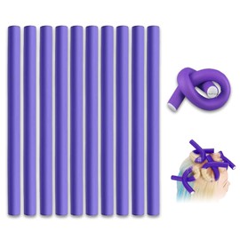 20 Pcs Flexi Rods Flexible Hair Curlers, Curling Rods, No Heat Hair Curlers Sleep In Rollers Set, Hair Curlers Rollers Hair Fluffy Curler for Medium, Long Hair (Purple)