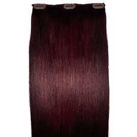 100% REAL, Luxury, Clip-In Hair Extensions, 1 Piece, 22 inches in length - 40 Grams, Remy, Human Hair (1pc, 22 inch, 99, Mahogany, Cherry Red)