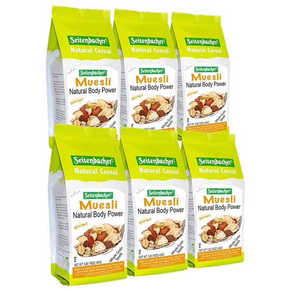 Seitenbacher Muesli Cereal #1 – Natural Body Power – Peanuts & Apples, 16 Oz (Pack Of 6)
