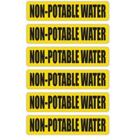 Unbranded 6-pack NON POTABLE WATER Vinyl Stickers | Decals Pipemarkers Plumbing Labels