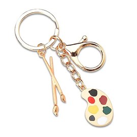 Xiyantiji Paint Palette and Brush Keychain for Art Teacher Student Graduation Birthday Christmas Gifts for Painter Artist Gifts for Women Girls Art Palette Key Chain
