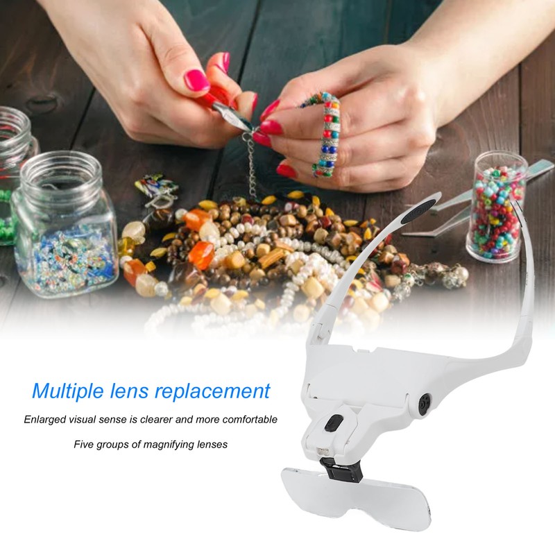 Headband Magnifier Helmet Structure 5 Magnifying Optical Lenses Ergonomic 2