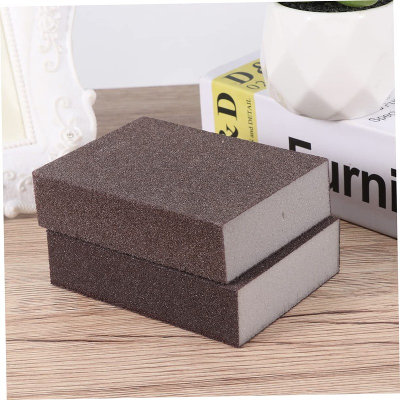 SHINEOFI 4pcs Sponge Emery Papers Block Double Sided Polishing Sanding