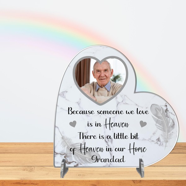 Pixie's Gifts Personalised Bereavement Photo Plaque, Custom Memorial, Available in