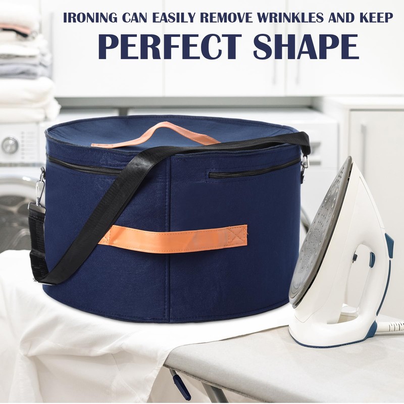 Suzile 4 Pack Large Round Foldable Hat Box for Women
