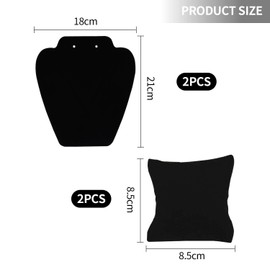 YSJCHEBS Set of 2 jewellery stands and 2 pieces of jewellery cushions, jewellery hanger, jewellery stand, jewellery accessories, Velvet, Wood, Flannel