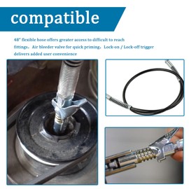 49-16-2647 Grease Gun Hose 48"for Milwaukee M18 48 Grease Gun Hose & M12 Grease Gun Hose,Fits 2446-20 And 2646-20 Grease Gun-48"(Without Hp Coupler) (49-16-2647 Grease Gun Hose)