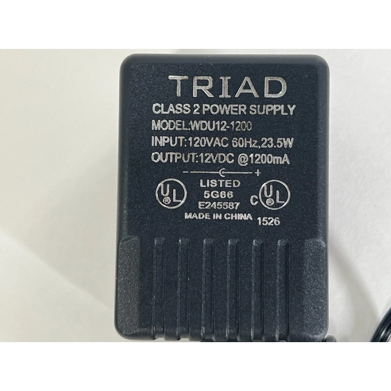 Triad WDU12-1200 Wall Wart Plug In AC Adapter 12VDC Class