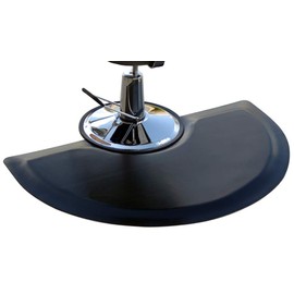 Rhino Mats XFS-3648S Xtra-Flex Foam Salon Semi-Circle Mat, 3' Width x 4' Length x 7/8" Thickness, Black