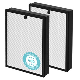 Byseacore 400 Filter Replacement Compatible with PuroAir 400 Air Purifier, 3-Stage 14 True HEPA Filter with Activated Carbon Filter- 2 Pack