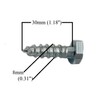 M8 Coach Screws Hex Head Width 13mm Zinc Plated Steel