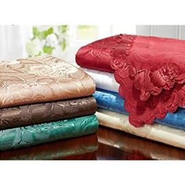 Diana Cowpe 130X130cm SQUARE BLACK DAMASK ROSE JACQUARD TABLECLOTH