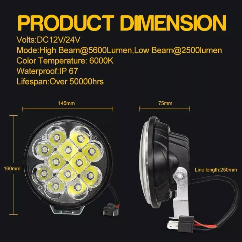 Pro Form 4pc 6" Round LED Off road Pod Lights