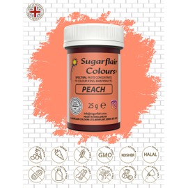 Sugarflair Spectral Peach Lebensmittelfarbe Paste, hochkonzentrierte Lebensmittelfarbe für Buttercreme, Zuckerpaste, Royal Icing, Kuchenmischungen und mehr! Lebensmittelfarbstoff - 25g