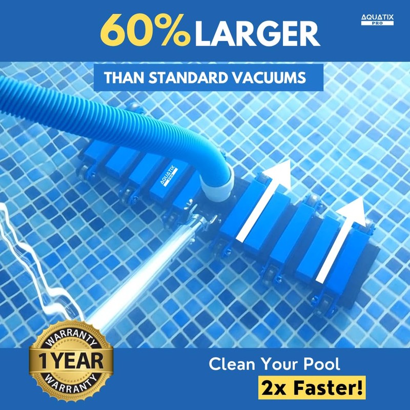 Aquatix Pro Pool Vacuum Head, 22" Extra Large Commercial Grade,