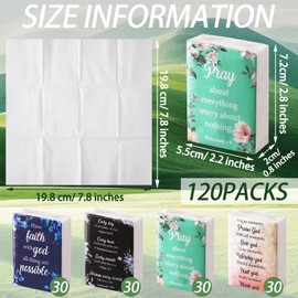 Lincia 120 Pack Bible Theme Facial Tissues Wallet Size Travel Tissue in Bulk Scripture 3 Ply Facial Tissues Mini Size Individual Tissue Packs Decorations Christian Gifts for Holiday Travel Graduation