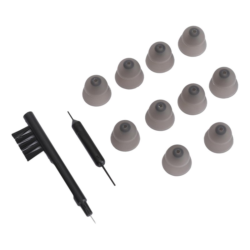 10pcs Black Silicone Double Layer Closed Domes Ear Tips with