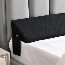 MIDLADE Twin Bed Wedge Pillow for Bed Gap Filler/Headboard Gap Filler Pillow Black
